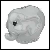 Grey Elephant Money Box